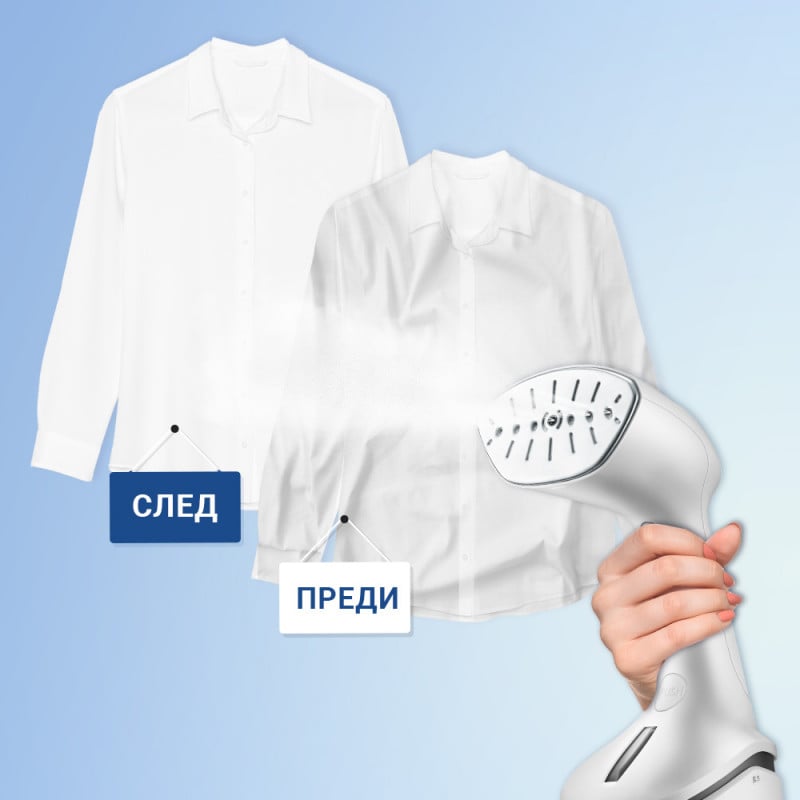 Уред за гладене с пара Rosberg R51051B 1000W, 200мл, 10-15г/мин, Бял - Image 3