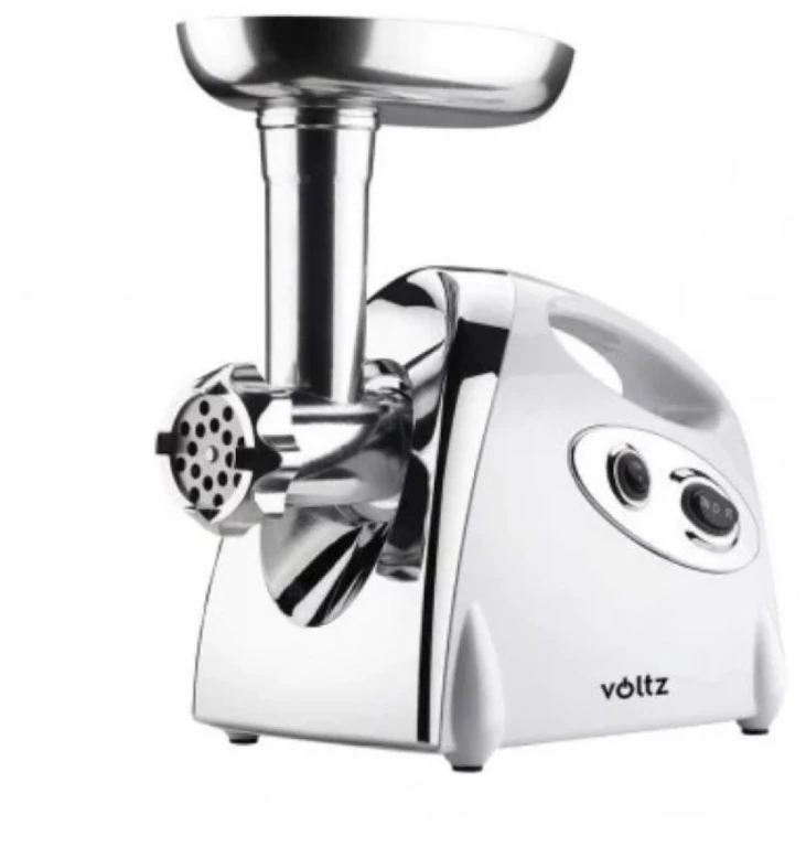 Месомелачка с приставка за домати Voltz V51991A, 1400W, Обратен ход, Аксесоари за сосове и Kubbe, Бял
